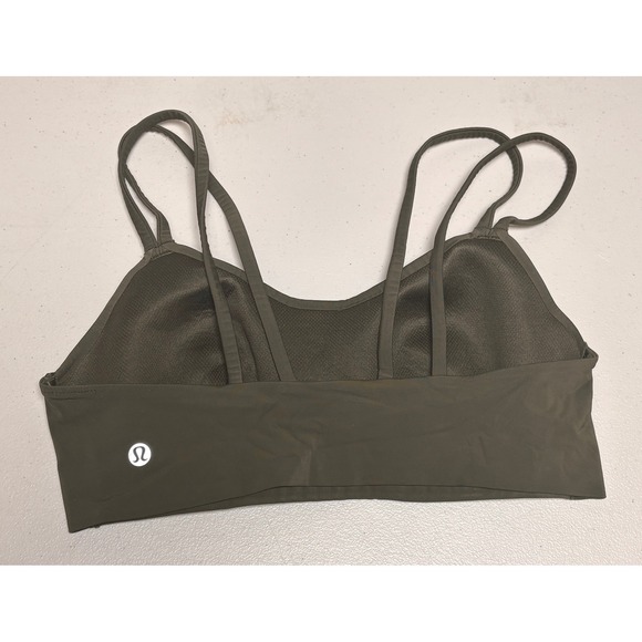 Lululemon Like a Cloud Bra B/C Cup Dark Olive Green Strappy Yoga Sports Bra - Picture 2 of 3